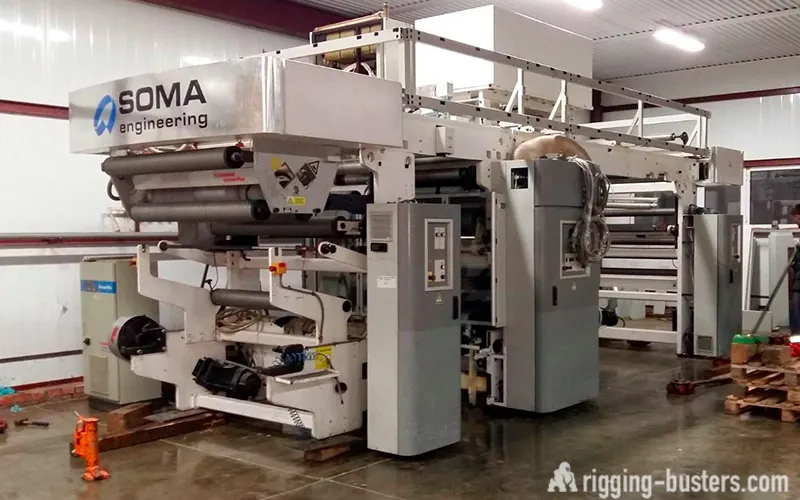 Laminating line in a plant, ready to be skidded and moved